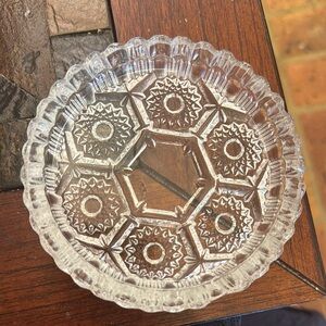 Intricate Clear Glass ashtray/coasters